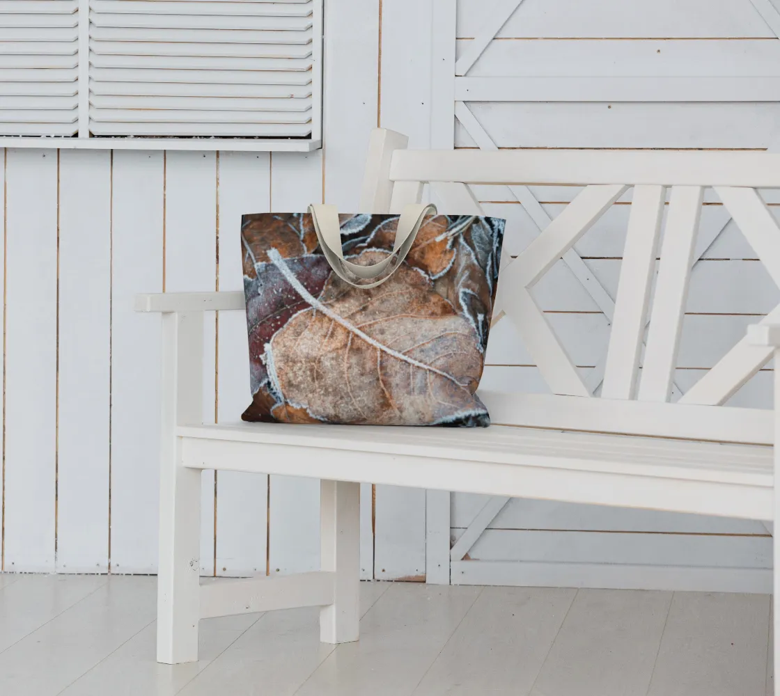 Frosted Leaves Large Market Tote