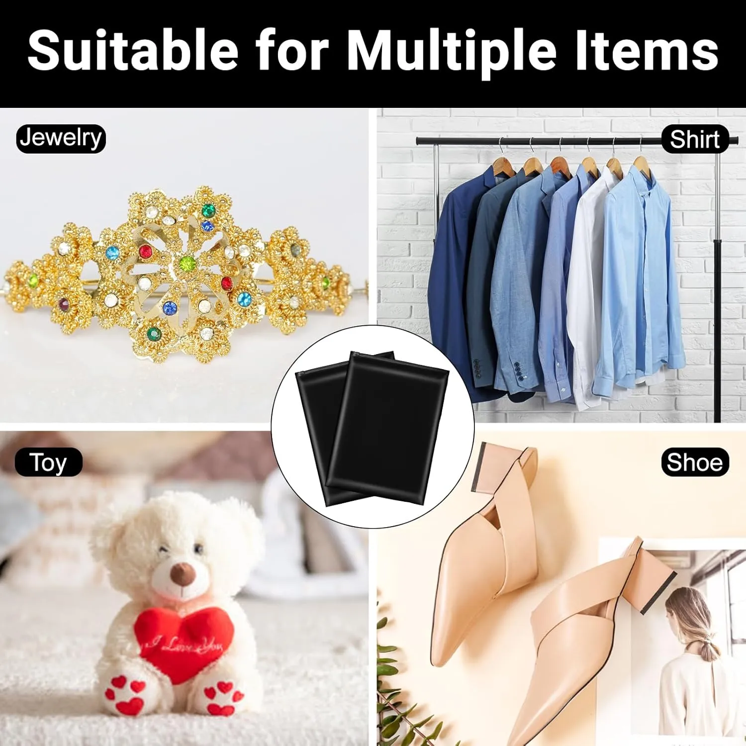 Frosted Zipper Bags for Clothes, 12x16 inch, Pack of 100, Black Plastic Bags for Clothes, Dress, Sweater, Swimsuit, Waterproof for T Shirt Packaging, Shipping, Small Business Mailing, Selling