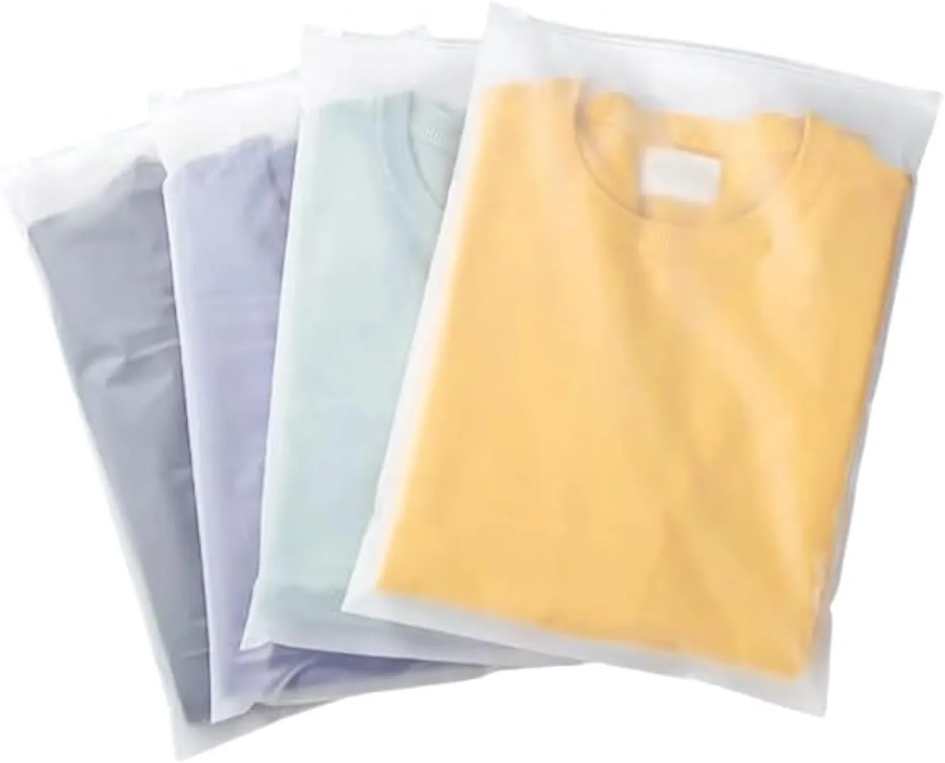 Frosted Zipper Clothing Bags Clear Plastic Zip-lock Garment Bags (100 Pcs) | Travel Storage Bags for Clothes, Shoes, Sewing Kits | Packing Pouch Organizer for Makeup, and Accessories