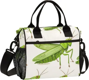 Funny Grasshopper Lunch Bag Cooler Lunch Box Portable Meal Prep Food Container for Office School Travel Picnic Work