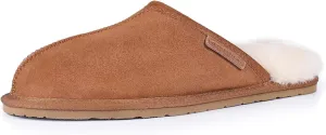 FUZZYFOAMS Men's Darcy Genuine Australian Sheepskin Memory Foam Shearling Water Resistant Warm Slippers