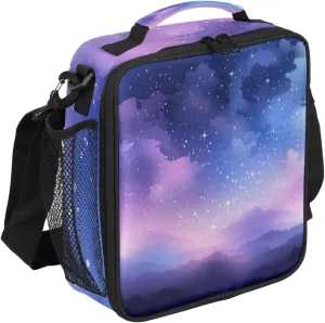 Galaxy Sky Lunch Bags for Women Men Nebula Explosion Insulated Lunch Box Lunchbox Cooler Tote Bag Shoulder Strap Reusable Lunchbag for Work Travel Picnic