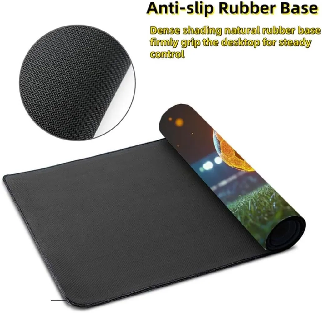 Gaming Mouse Pad 900x500x3mm Large Desk Mat Football Mouse Pad Grassland Mousepad with Stitched Edges and Non-Slip Rubber Base Gaming Accessories for Improve Accuracy Speed, 35.4x19.6inch,Model725