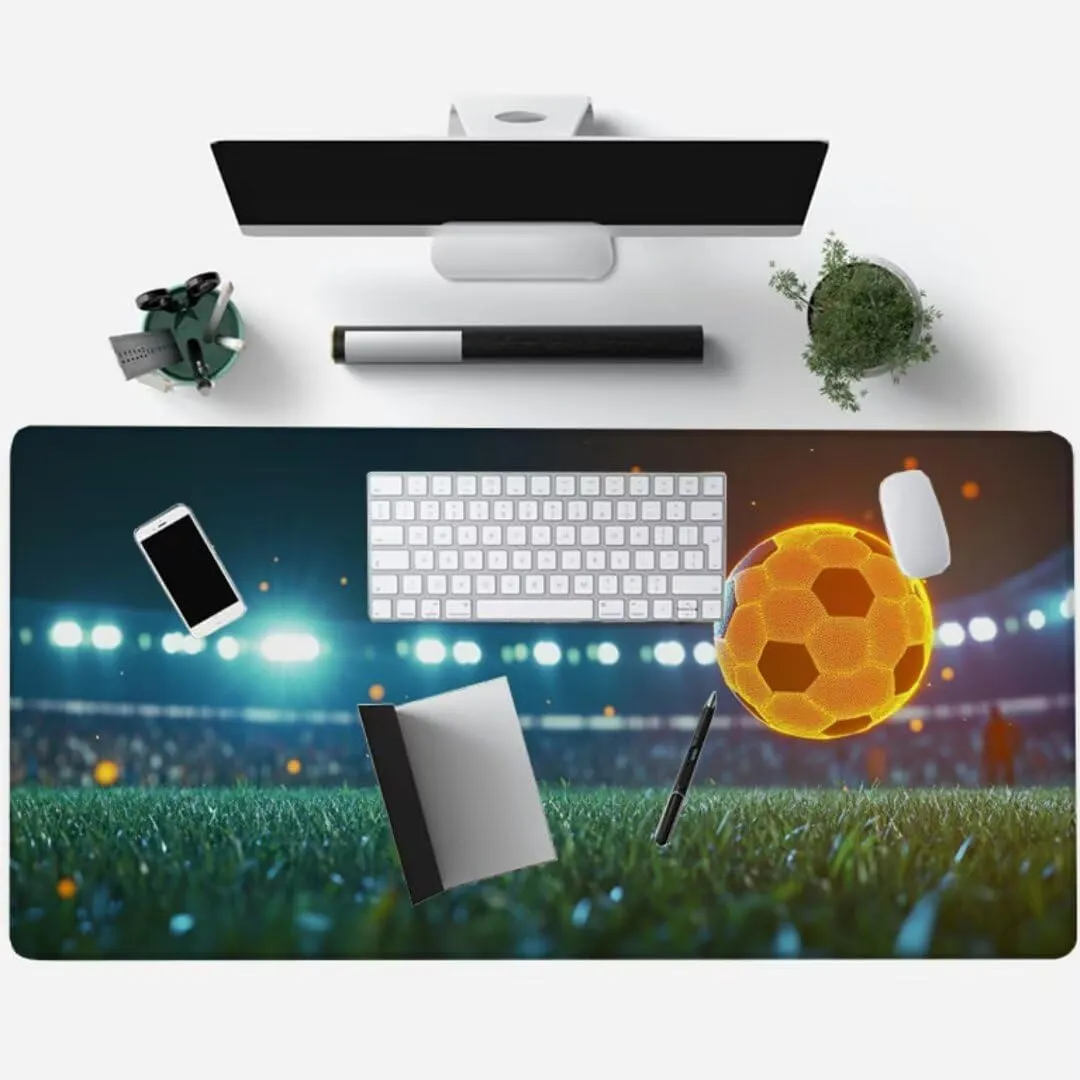 Gaming Mouse Pad 900x500x3mm Large Desk Mat Football Mouse Pad Grassland Mousepad with Stitched Edges and Non-Slip Rubber Base Gaming Accessories for Improve Accuracy Speed, 35.4x19.6inch,Model725