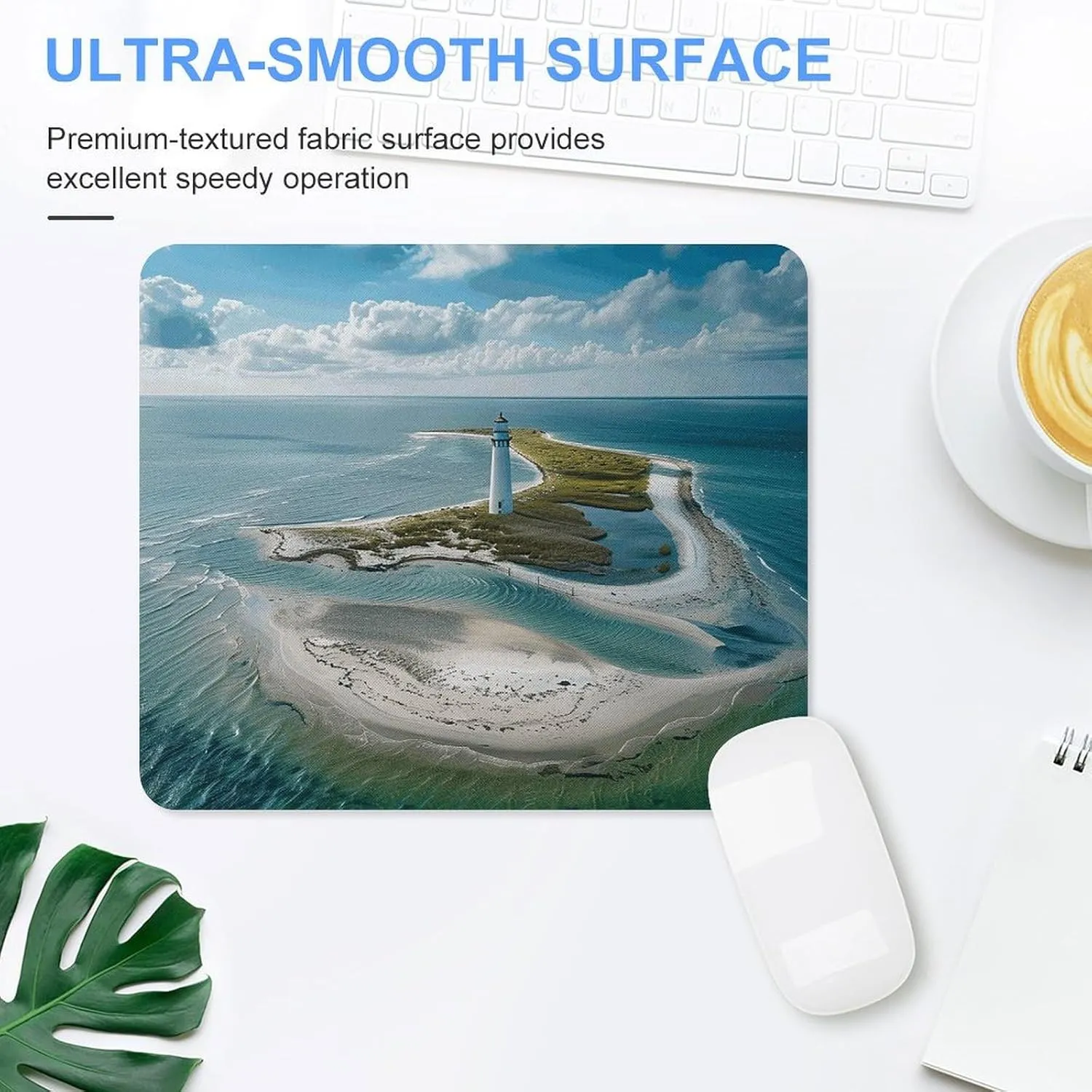 Gaming Mouse Pad Waterproof Mouse Mat with Non-Slip Rubber Base Lighthouse on The Shore Mice Pads Rubber Non-Slip Mousepads Desk Keyboard Pad for Laptop Computer Office Travel 25 * 30cm