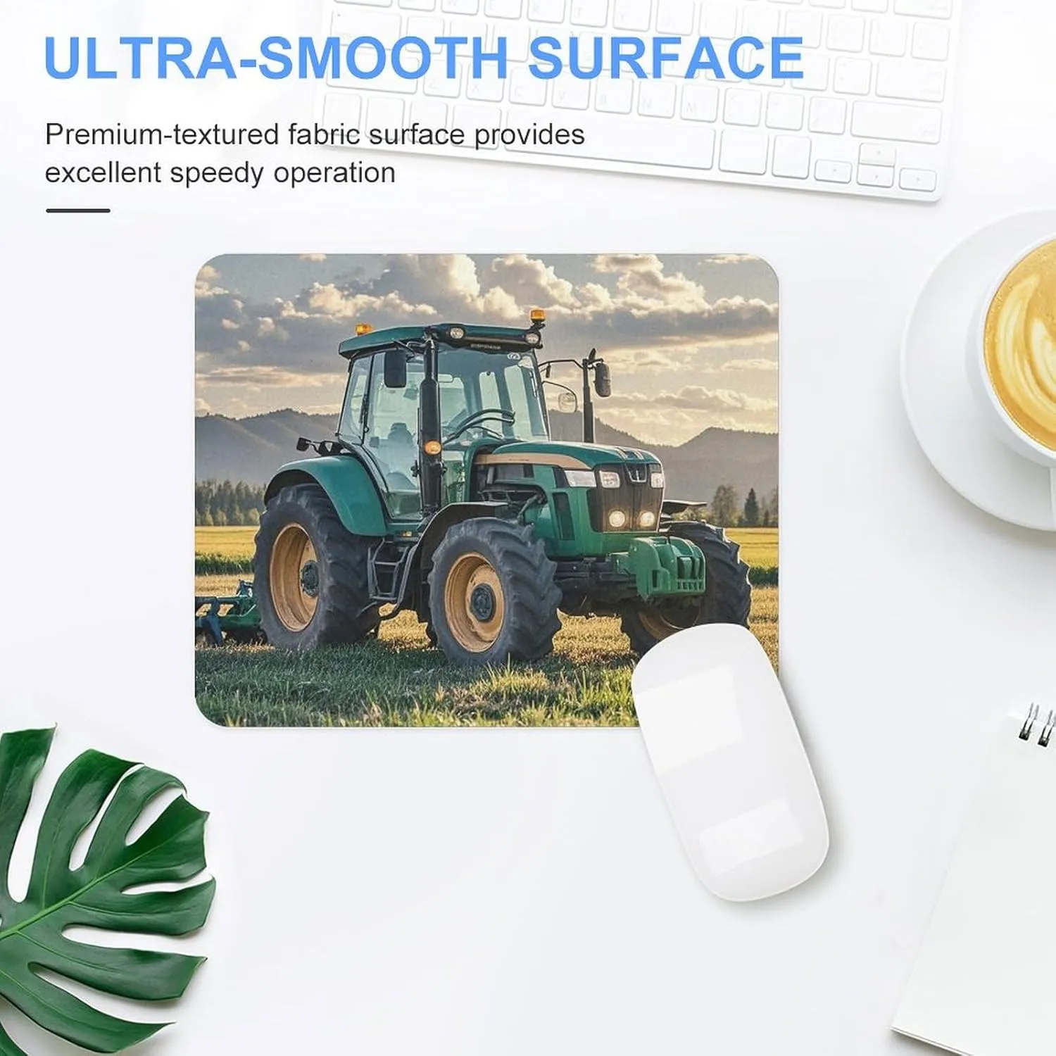 Gaming Mouse Pad Waterproof Mouse Mat with Non-Slip Rubber Base Tractor Agriculture Tranquil Mice Pads Rubber Non-Slip Mousepads Desk Keyboard Pad for Laptop Computer Office Travel 20 * 25cm