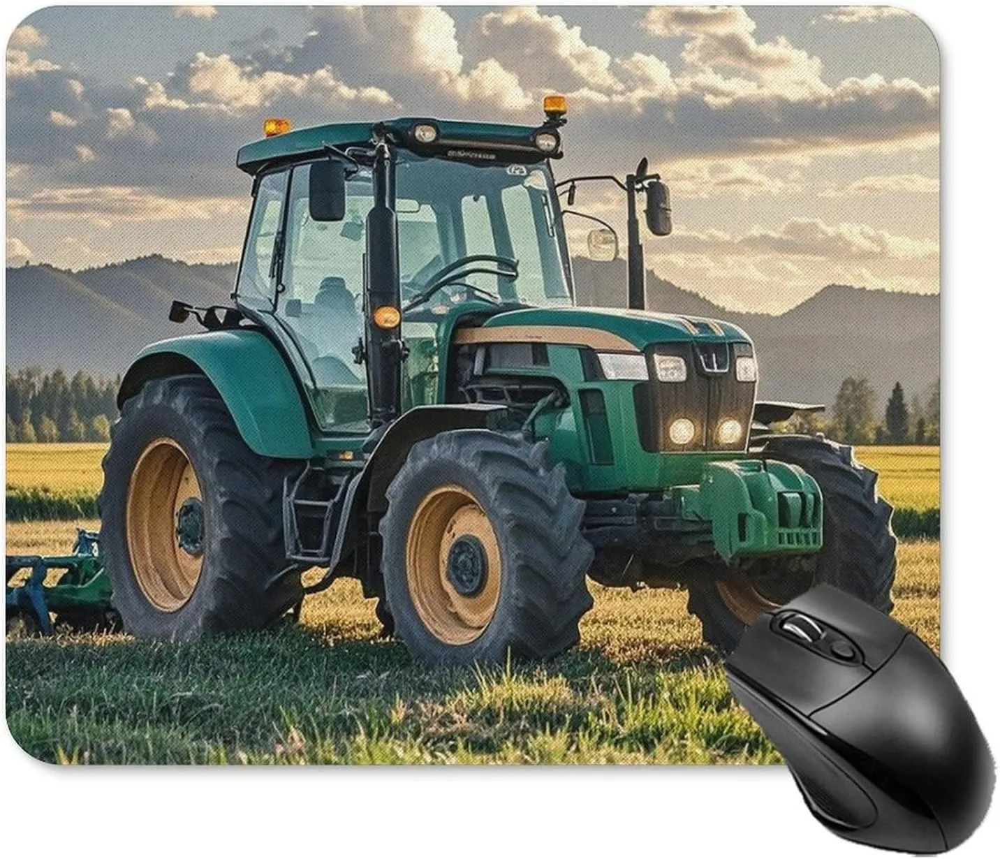 Gaming Mouse Pad Waterproof Mouse Mat with Non-Slip Rubber Base Tractor Agriculture Tranquil Mice Pads Rubber Non-Slip Mousepads Desk Keyboard Pad for Laptop Computer Office Travel 20 * 25cm