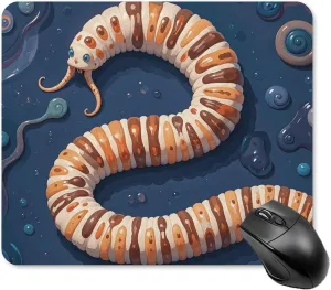 Gaming Mouse Pad Waterproof Mouse Mat with Non-Slip Rubber Base Worm Shape Biological Mice Pads Rubber Non-Slip Mousepads Desk Keyboard Pad for Laptop Computer Office Travel 25 * 30cm