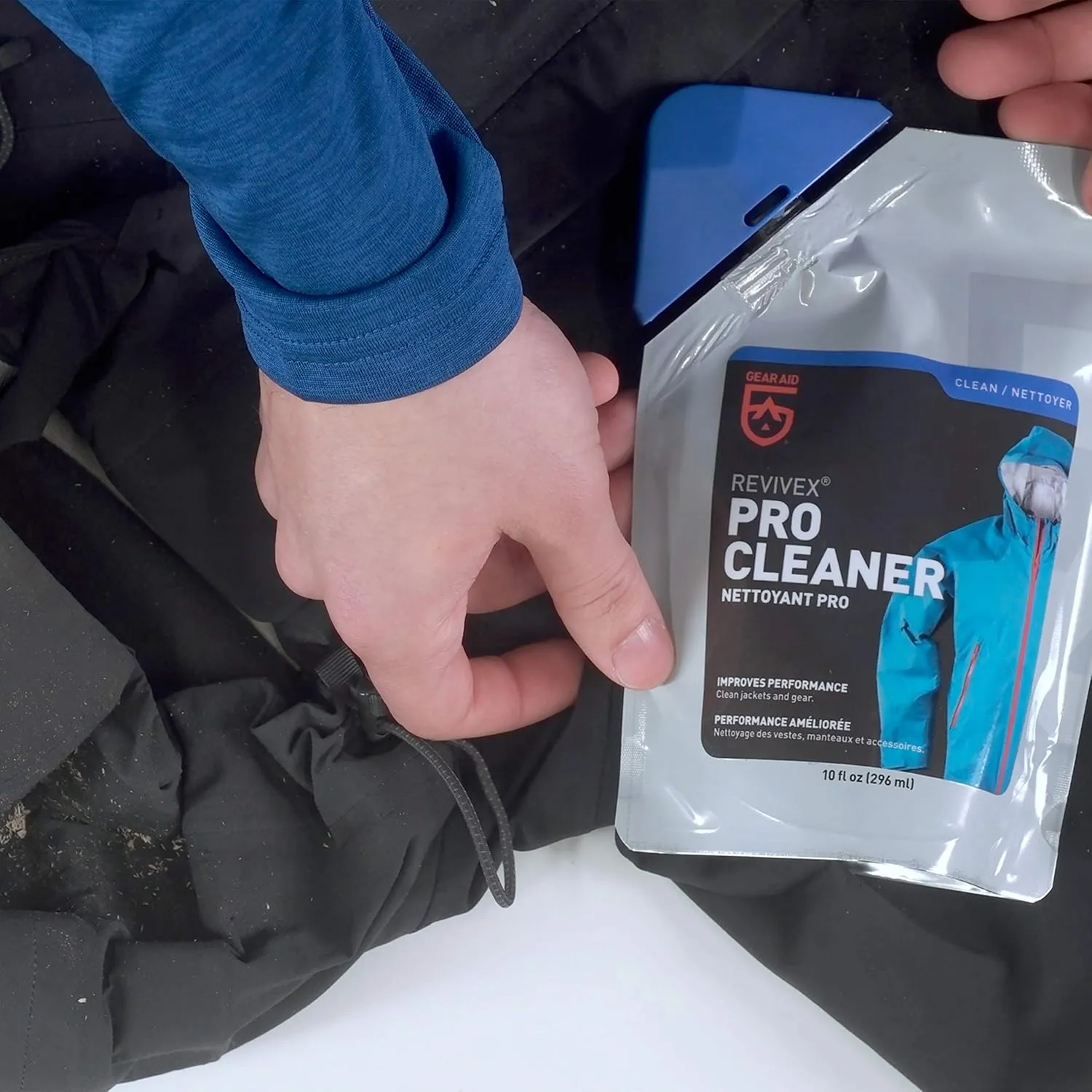 GEAR AID Revivex Pro High-Tech Fabric Cleaner, 10 fl oz - Restores Water Repellency and Breathability - Safe for Use with Gore-TEX Jackets, Sleeping Bags and Tents, Clear, 36299