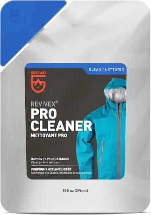 GEAR AID Revivex Pro High-Tech Fabric Cleaner, 10 fl oz - Restores Water Repellency and Breathability - Safe for Use with Gore-TEX Jackets, Sleeping Bags and Tents, Clear, 36299