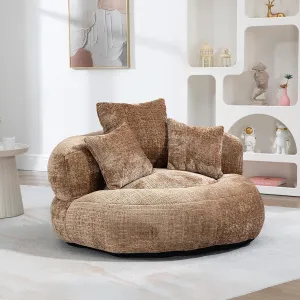 Giant Bean Bag Chair with Foam Filler, Oversized Bean Bag Couch for Adults Teens, Comfy Floor Sofa Chair with 3 Pillows, Lazy Beanbag Lounger for Living Room, Bedroom, Game Room, Dorm, Coffee