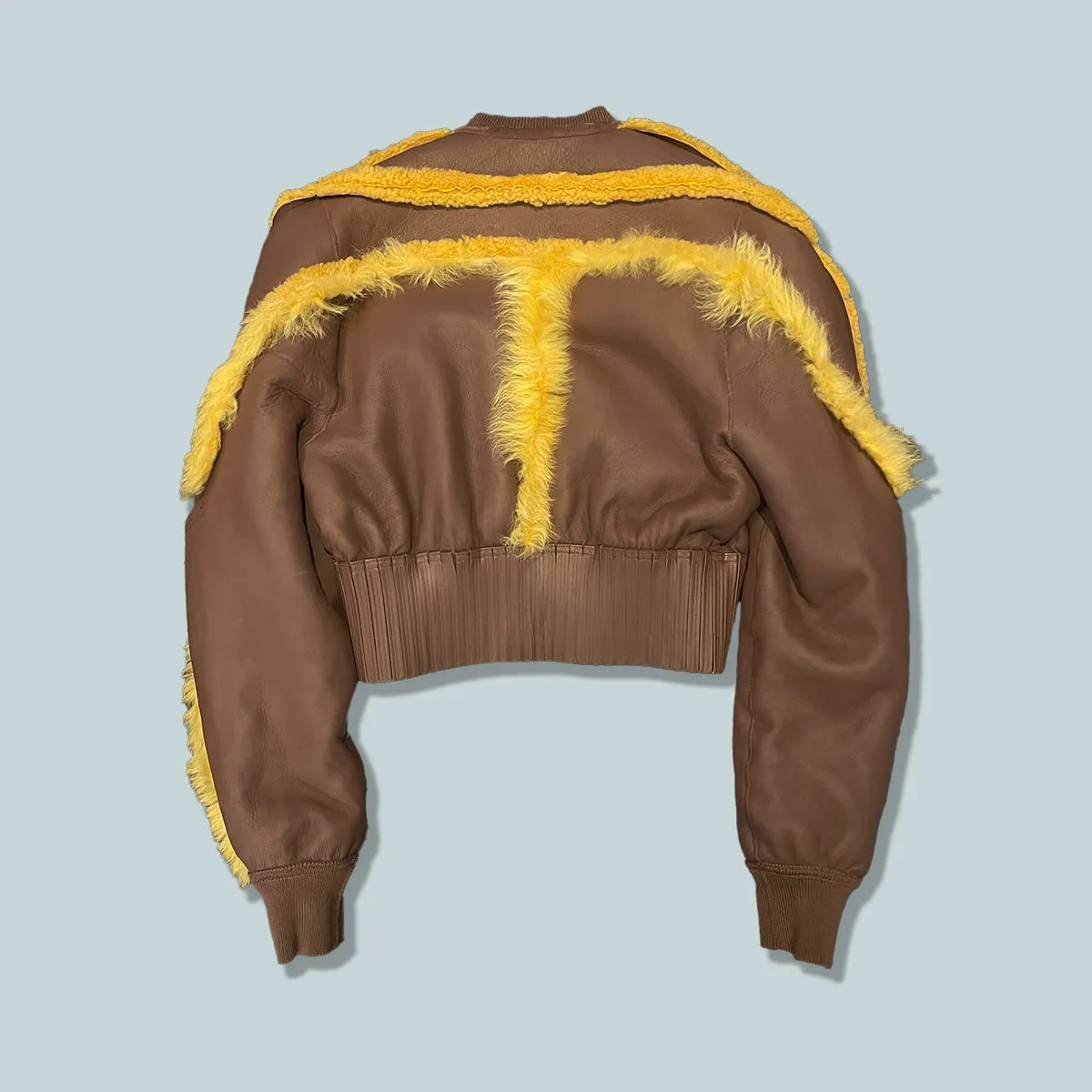 Girdered Cropped Bomber Lemon / Throat