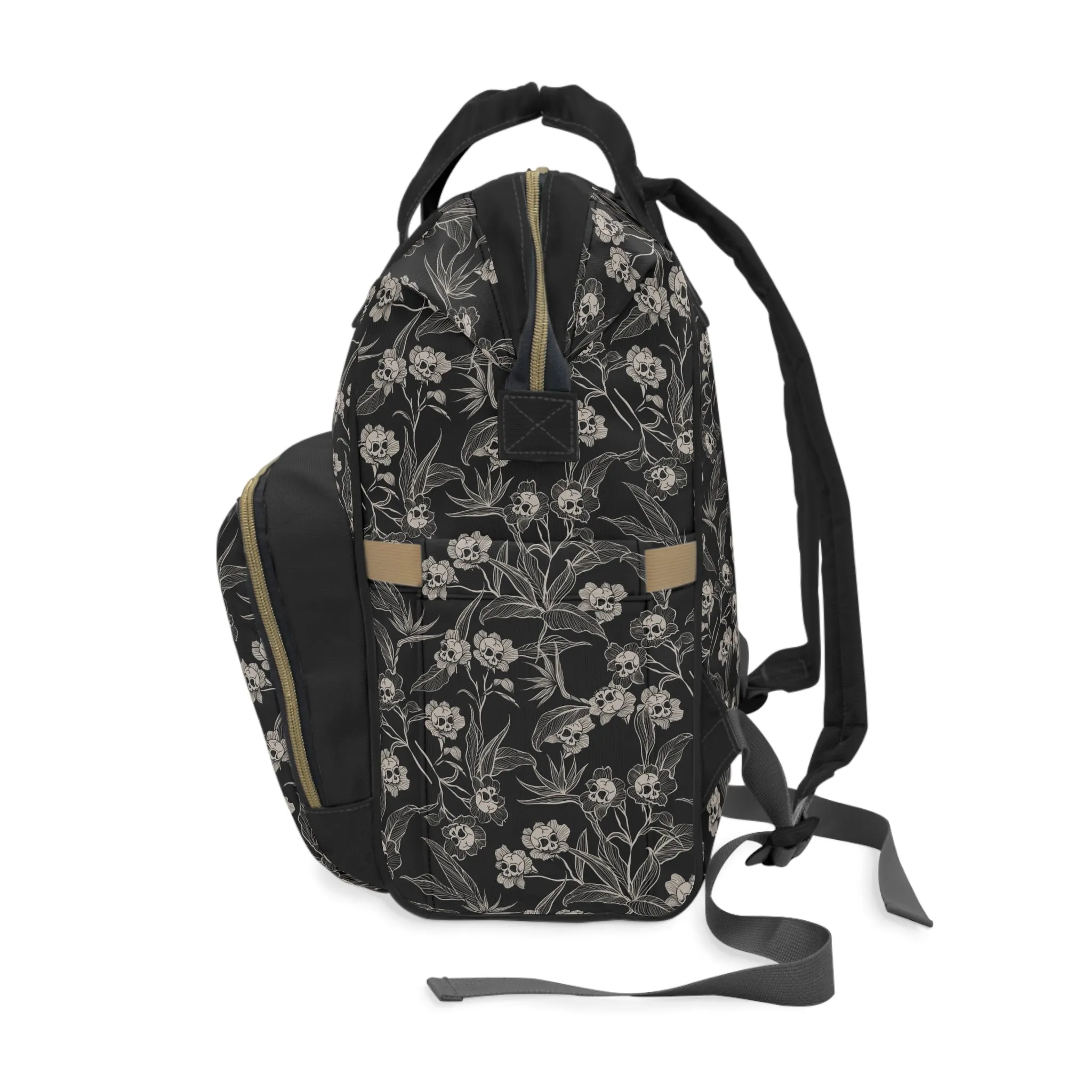 Gothic Floral Multifunctional Diaper Bag