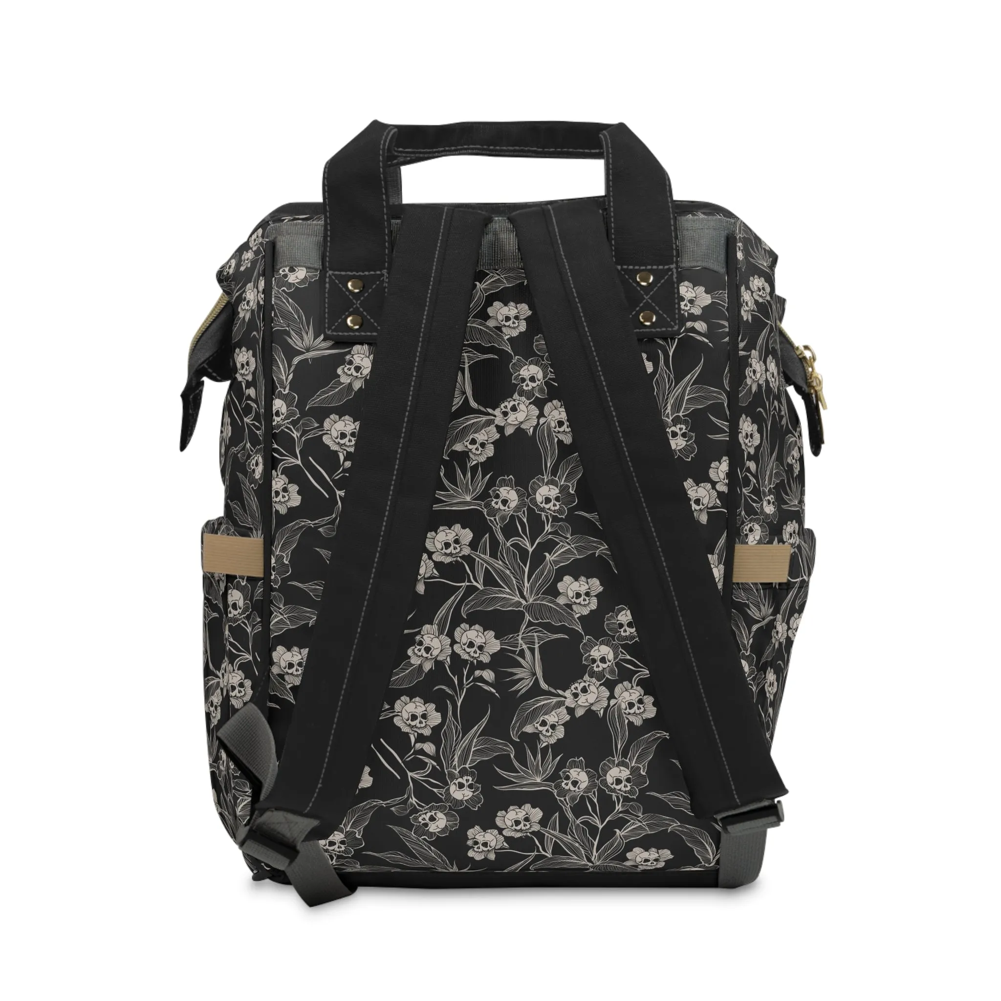 Gothic Floral Multifunctional Diaper Bag