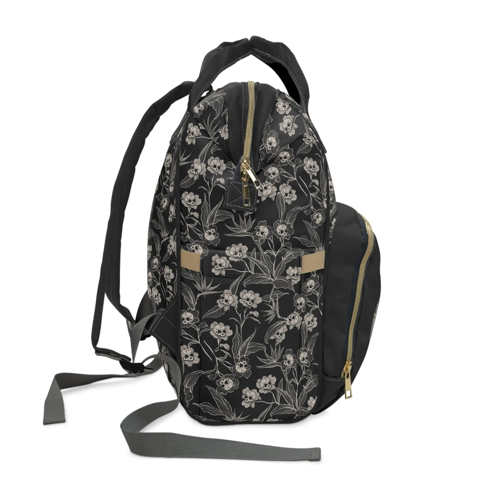 Gothic Floral Poison Oleander Multifunctional Diaper Backpack