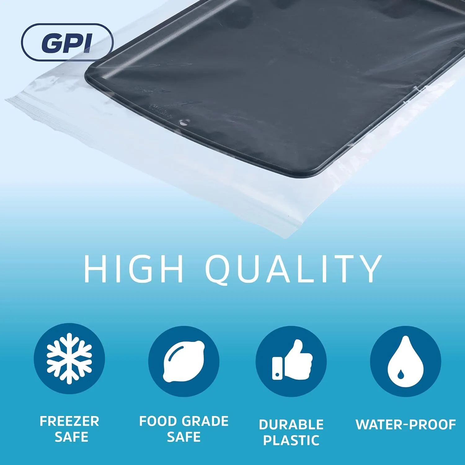 GPI - 13" X 18" Extra Large Reclosable Zip Bags - Pack of 100-2 Mil Thick, Clear Plastic Zipper Lock Bags, Resealable Poly Baggies for Clothing, Tools, Travel, Storage & Packaging.
