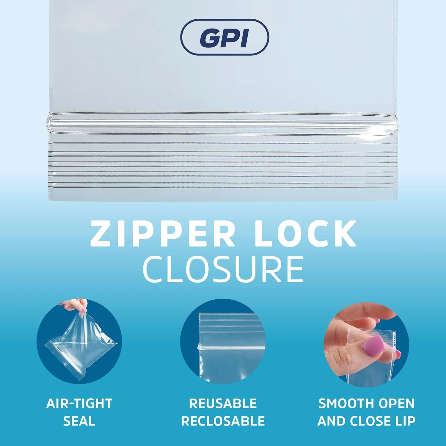 GPI - 13" X 18" Extra Large Reclosable Zip Bags - Pack of 100-2 Mil Thick, Clear Plastic Zipper Lock Bags, Resealable Poly Baggies for Clothing, Tools, Travel, Storage & Packaging.