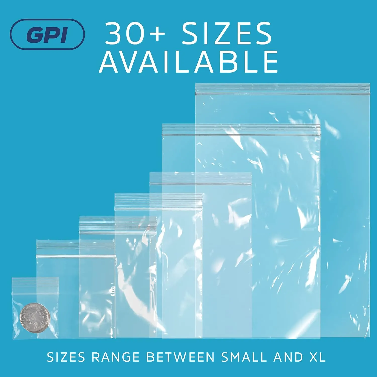 GPI - 16,000 Count - 3" X 6" Clear Plastic Reclosable Zip Bags - Bulk 2 Mil Thick Strong & Durable Poly Baggies with Resealable Zip Top Lock for Travel, Storage, Packaging & Shipping.