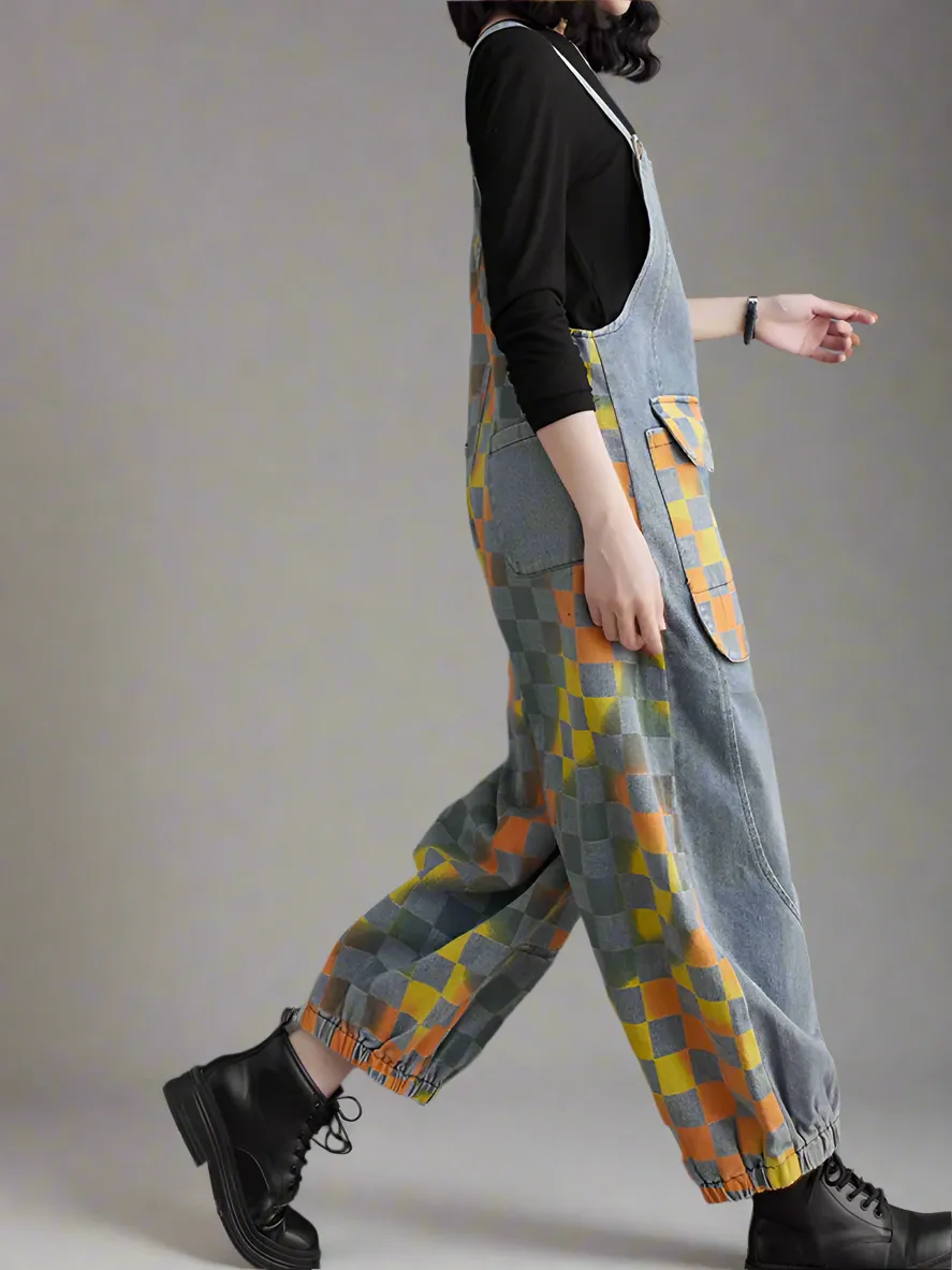 Gradient Contrast Overalls Dungarees