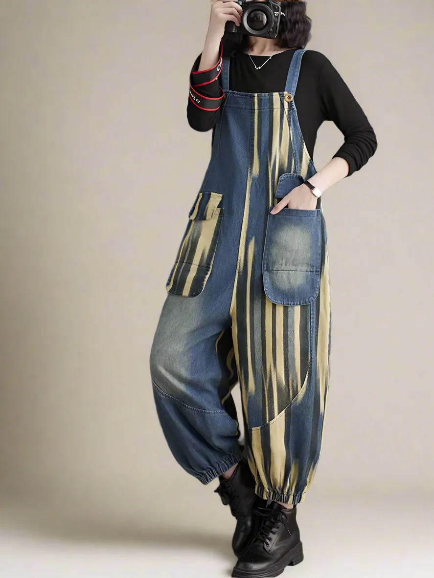 Gradient Contrast Overalls Dungarees