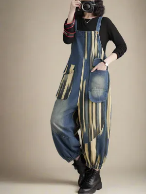 Gradient Contrast Overalls Dungarees