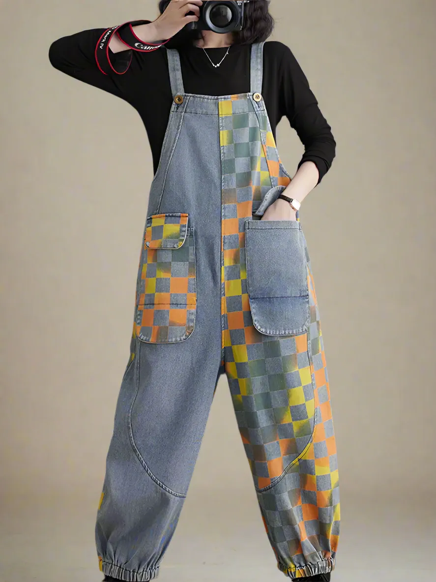 Gradient Contrast Overalls Dungarees