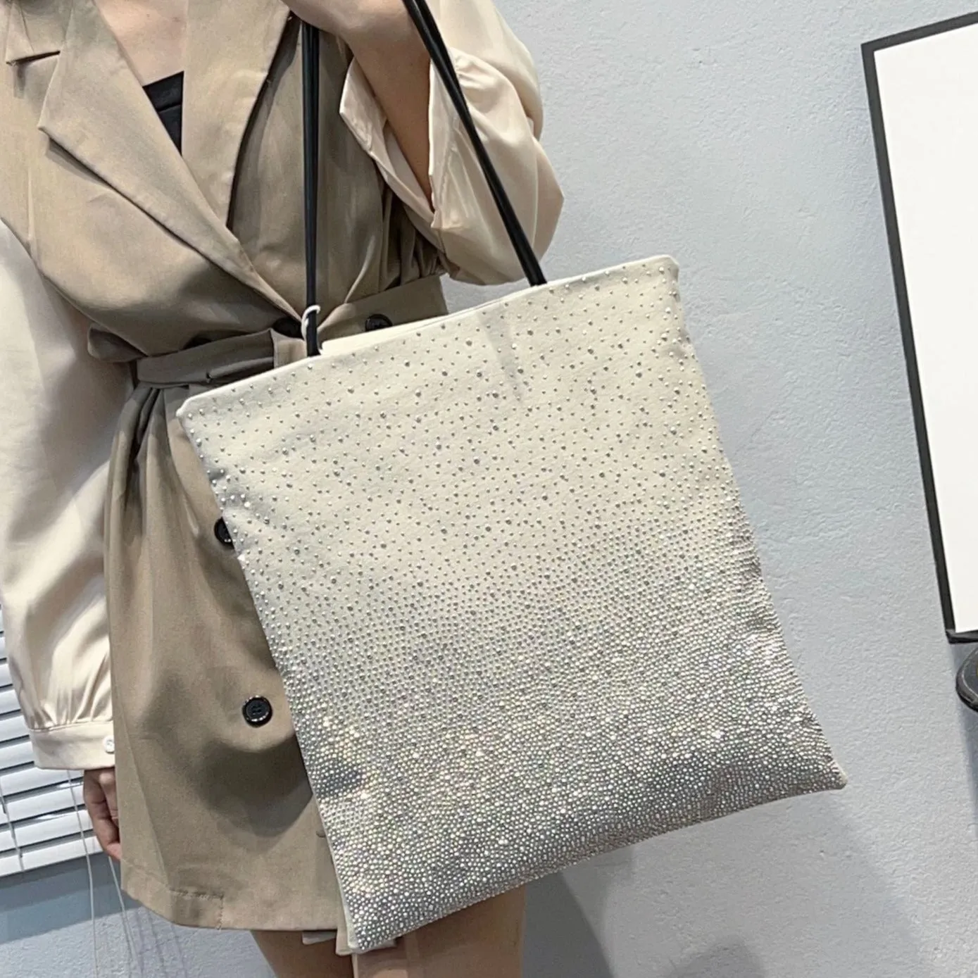 Gradient Rhinestones Tote Bag by Karen