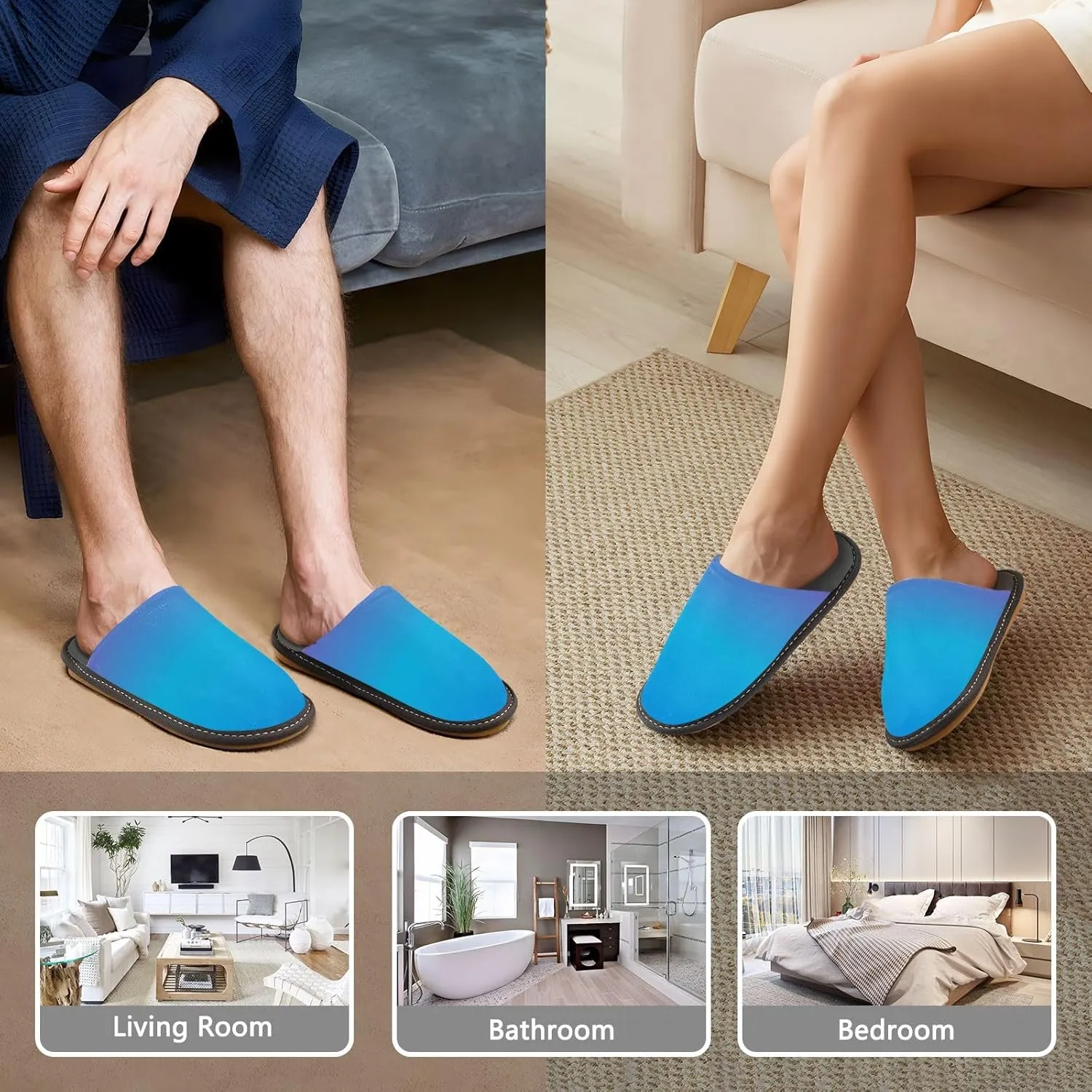 Gradient Travel Slippers Womens Houseshoes Womens Winter Slippers Home Slippers for Men
