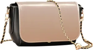 Gradient Wood Color Crossbody Bags for Women PU Leather Purse Handbag Gradient Wood Color