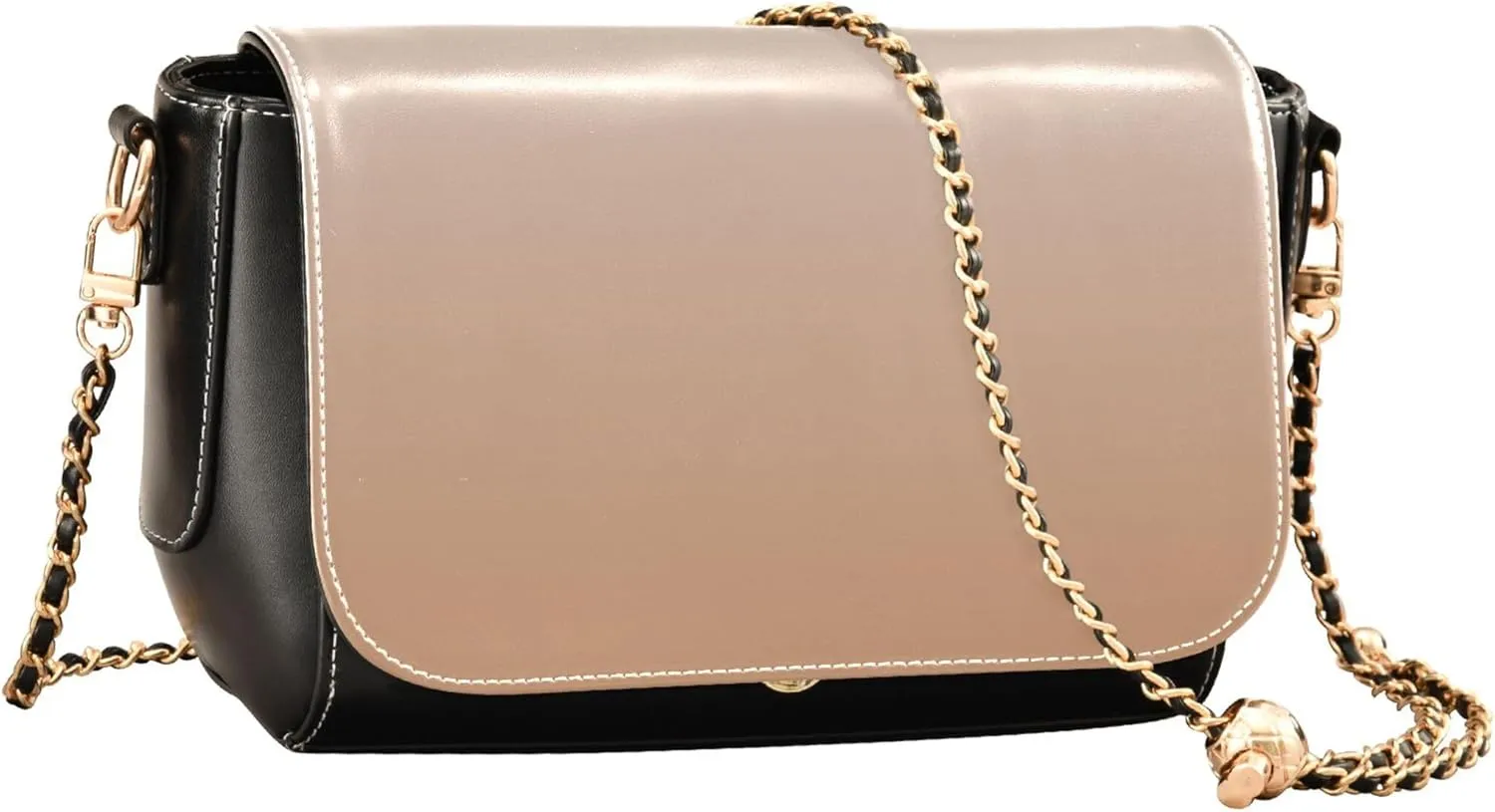 Gradient Wood Color Crossbody Bags for Women PU Leather Purse Handbag Gradient Wood Color