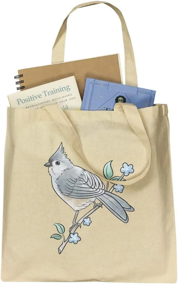 GRAPHICS & MORE Tufted Titmouse Watercolor Northeastern Bird Grocery Travel Reusable Tote Bag