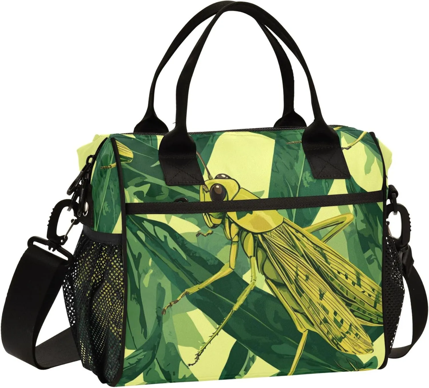 Grasshopper Cute Lunch Bag Cooler Lunch Box Portable Meal Prep Food Container for Office School Travel Picnic Work