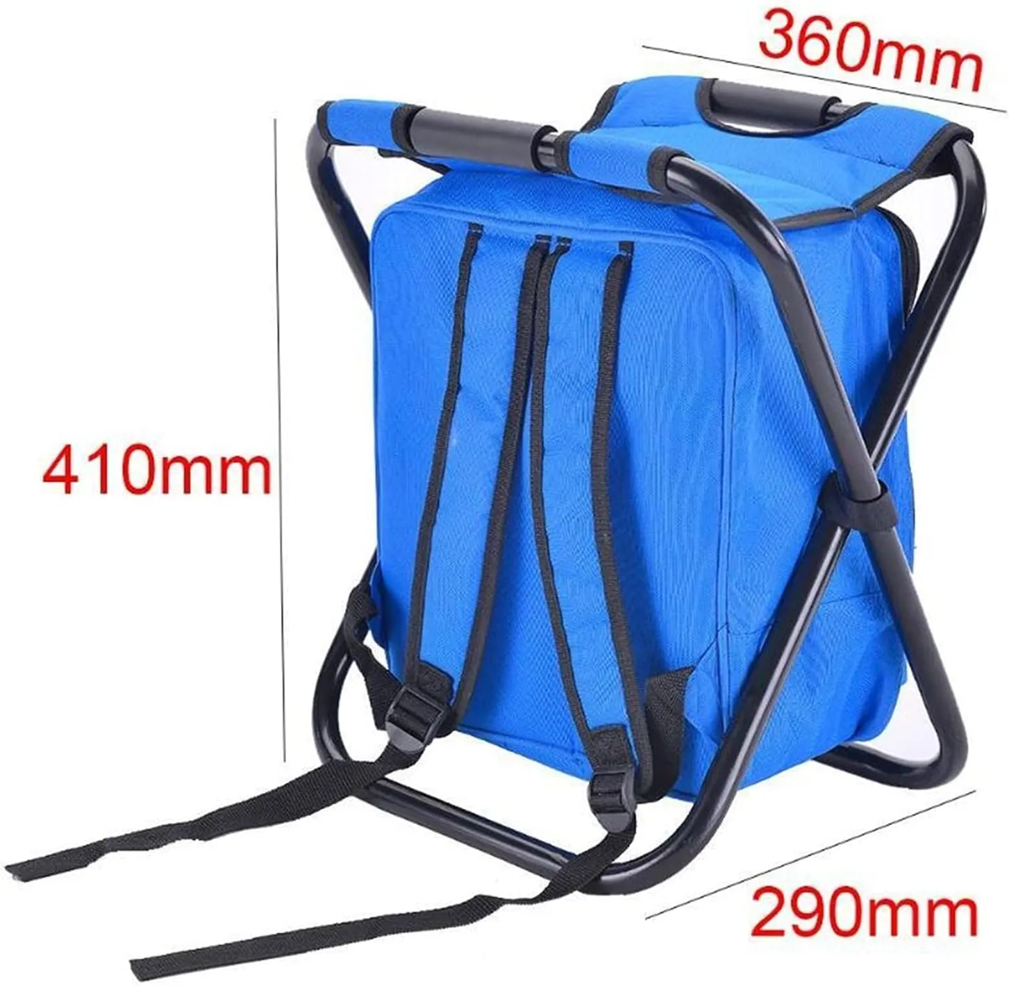 GRFIT Folding Chair Outdoor Folding Camping Fishing Chair Stool Portable Backpack Cooler Insulated Picnic Bag Hiking Seat Table Bag Stool Bags Portable Folding Chair (Color : Black)