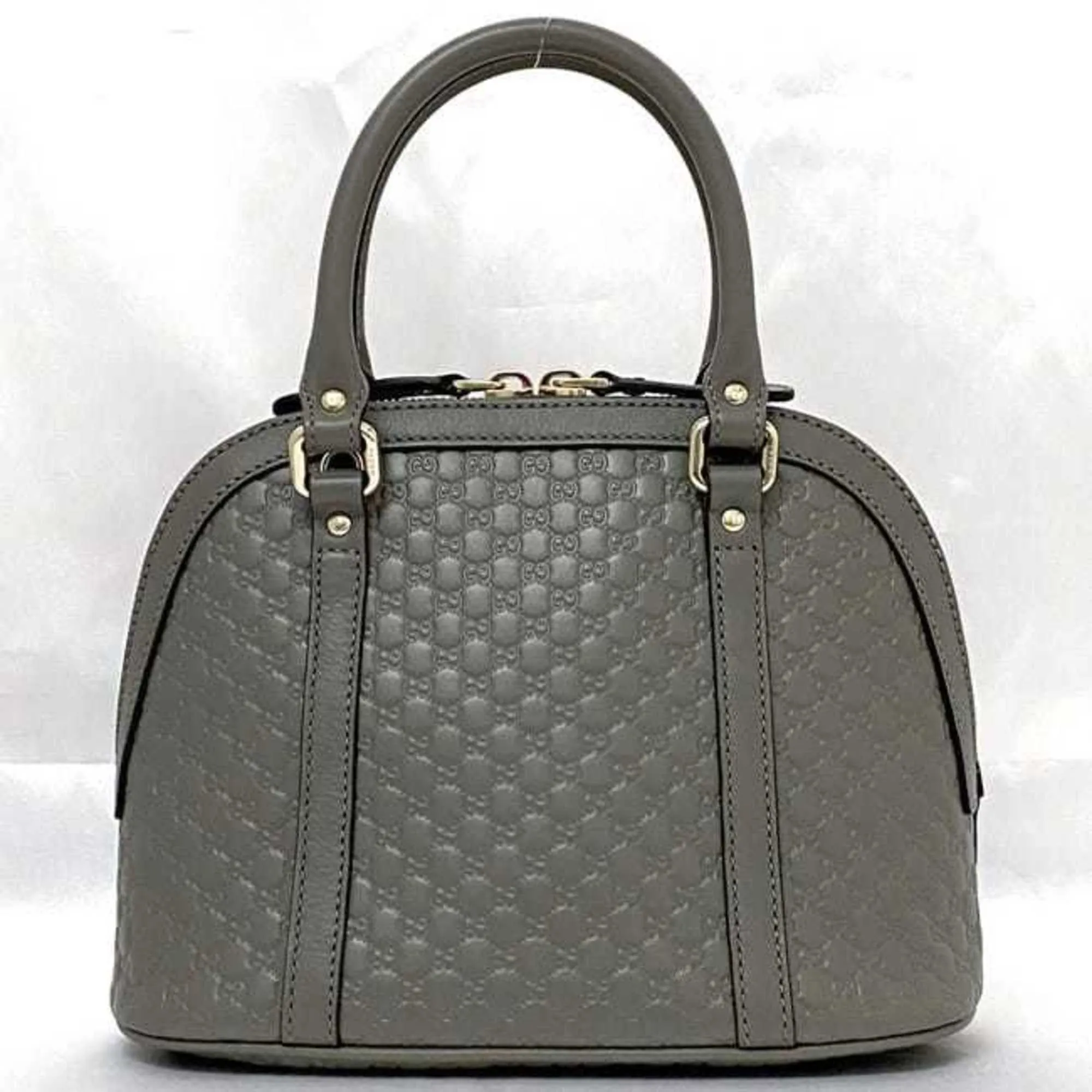 Gucci 2way bag f-21470 gray microsima 449654 handbag shoulder leather GUCCI GG smoky color ladies compact