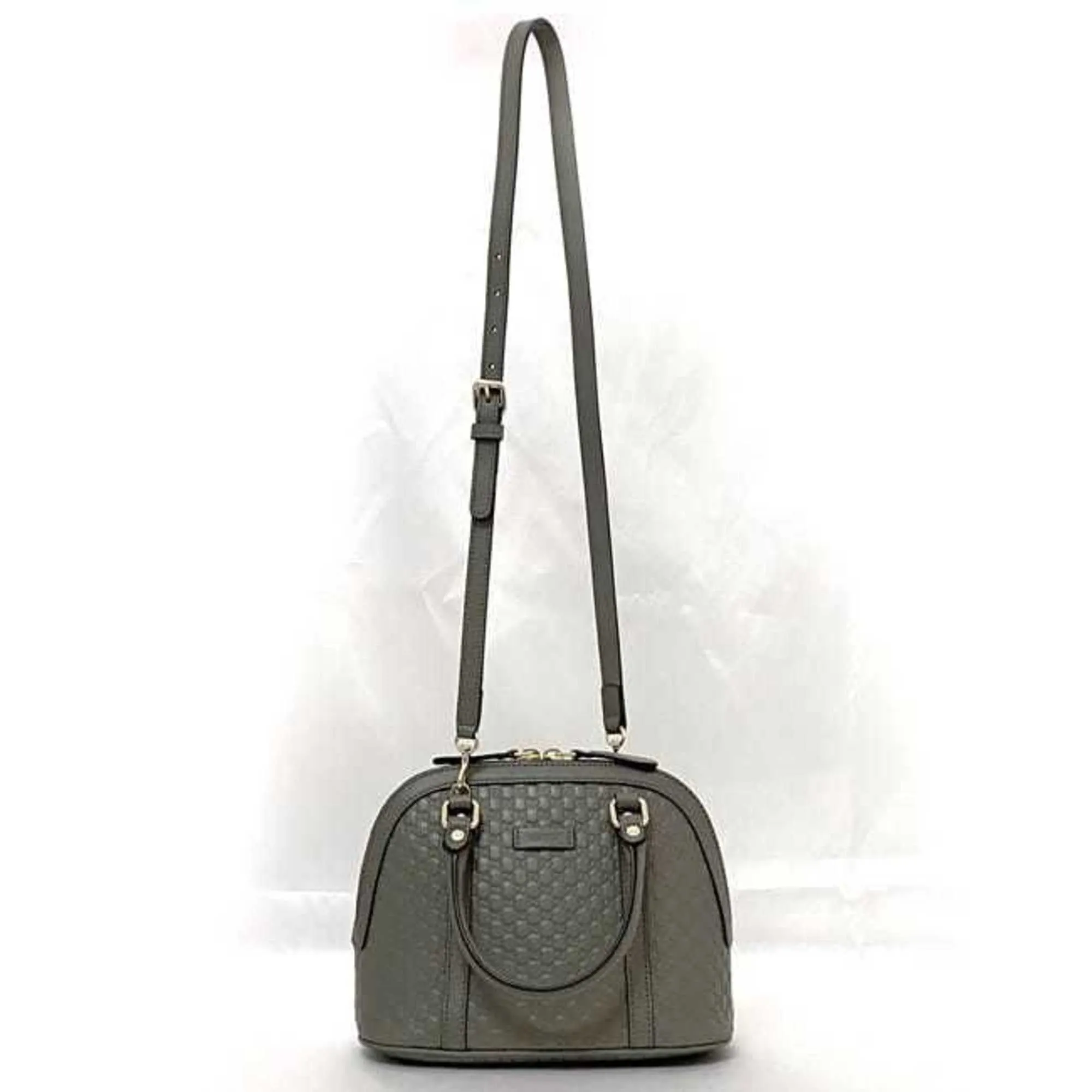 Gucci 2way bag f-21470 gray microsima 449654 handbag shoulder leather GUCCI GG smoky color ladies compact