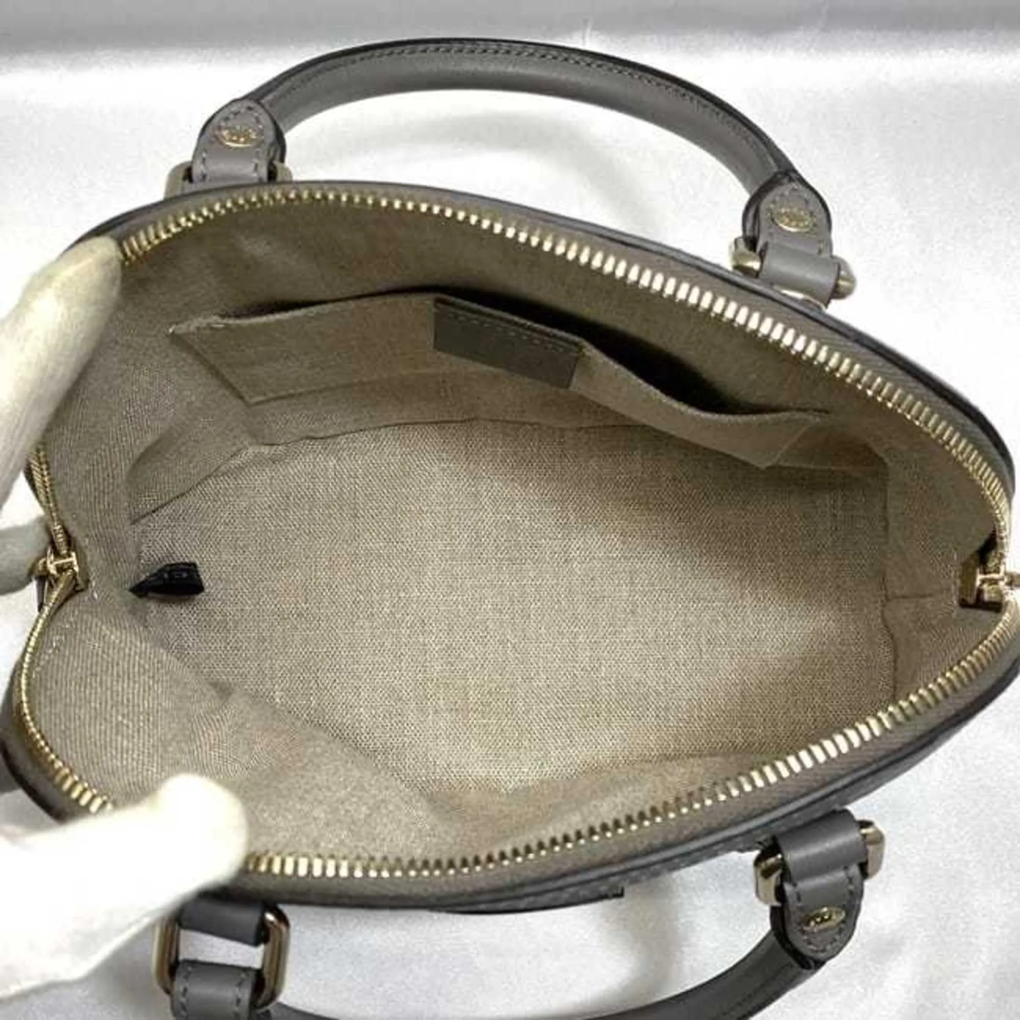 Gucci 2way bag f-21470 gray microsima 449654 handbag shoulder leather GUCCI GG smoky color ladies compact