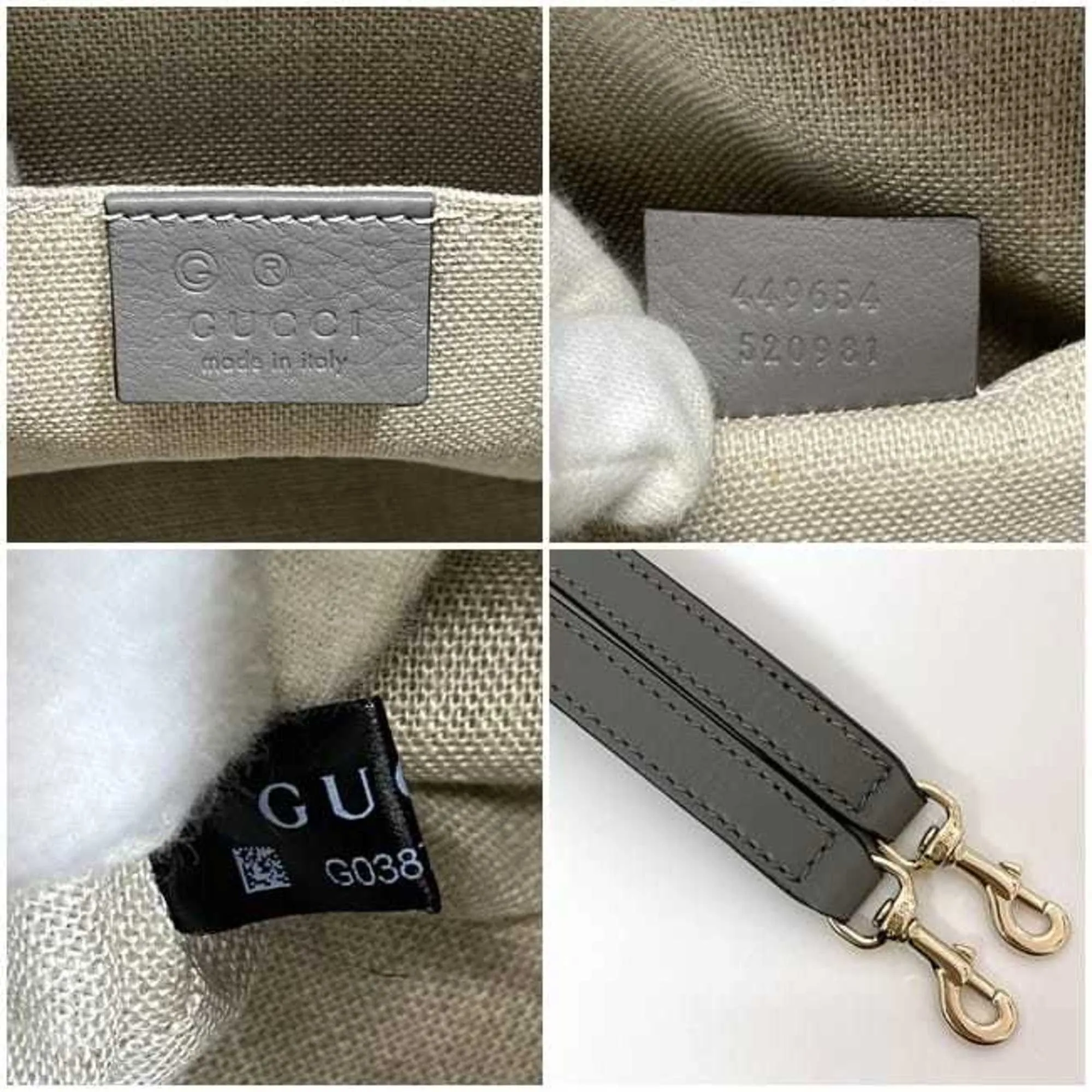 Gucci 2way bag f-21470 gray microsima 449654 handbag shoulder leather GUCCI GG smoky color ladies compact