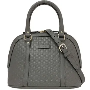 Gucci 2way bag f-21470 gray microsima 449654 handbag shoulder leather GUCCI GG smoky color ladies compact