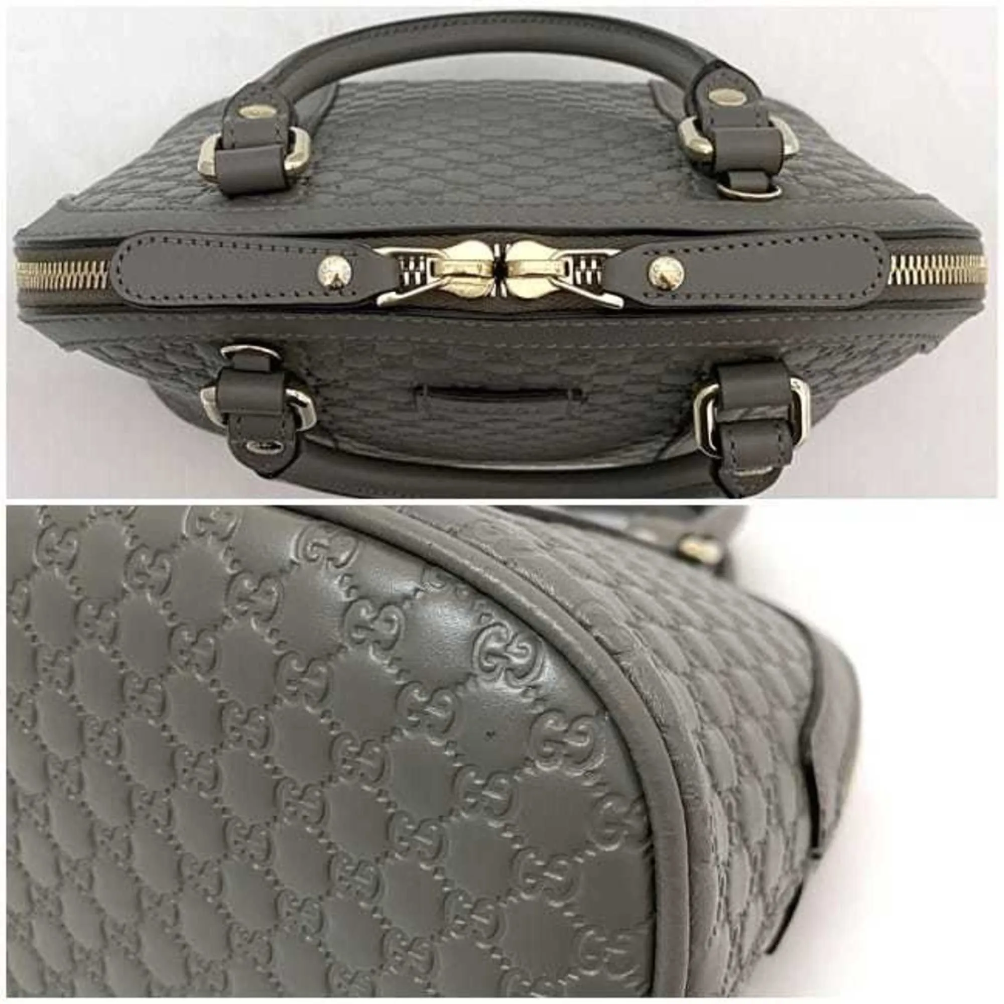 Gucci 2way bag f-21470 gray microsima 449654 handbag shoulder leather GUCCI GG smoky color ladies compact