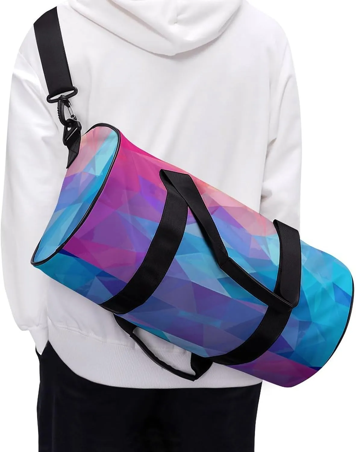 Gym Bag for Men Women Gradient Square Duffel Bag Overnight Bag with Compartment Gym Sackpac