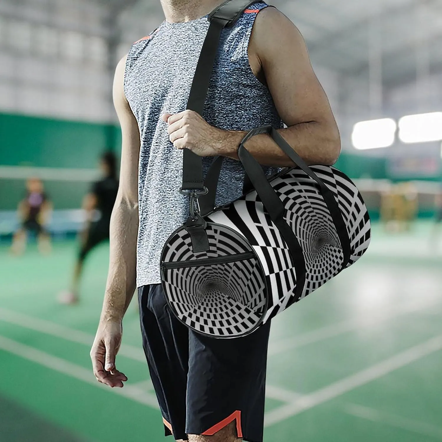 Gym Bag for Men Women Visual Illusion Duffel Bag Overnight Bag with Compartment Gym Sackpac
