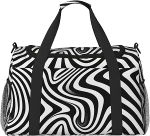Gym Bag Whirlpool Illusion Duffel Bag for Men Women Travel Overnight Bag with Shoe Compartment Workout Bags