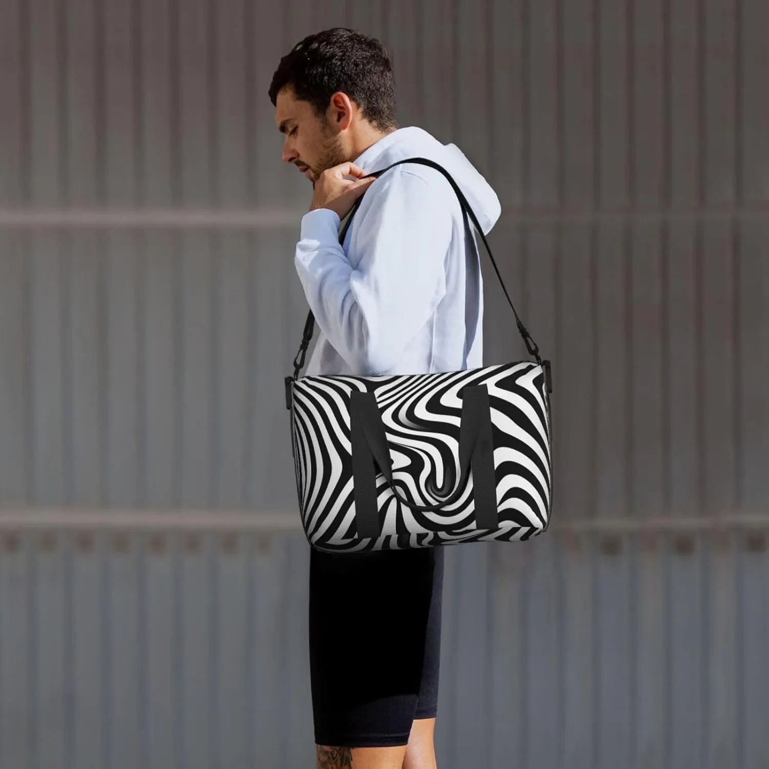 Gym Bag Whirlpool Illusion Duffel Bag for Men Women Travel Overnight Bag with Shoe Compartment Workout Bags