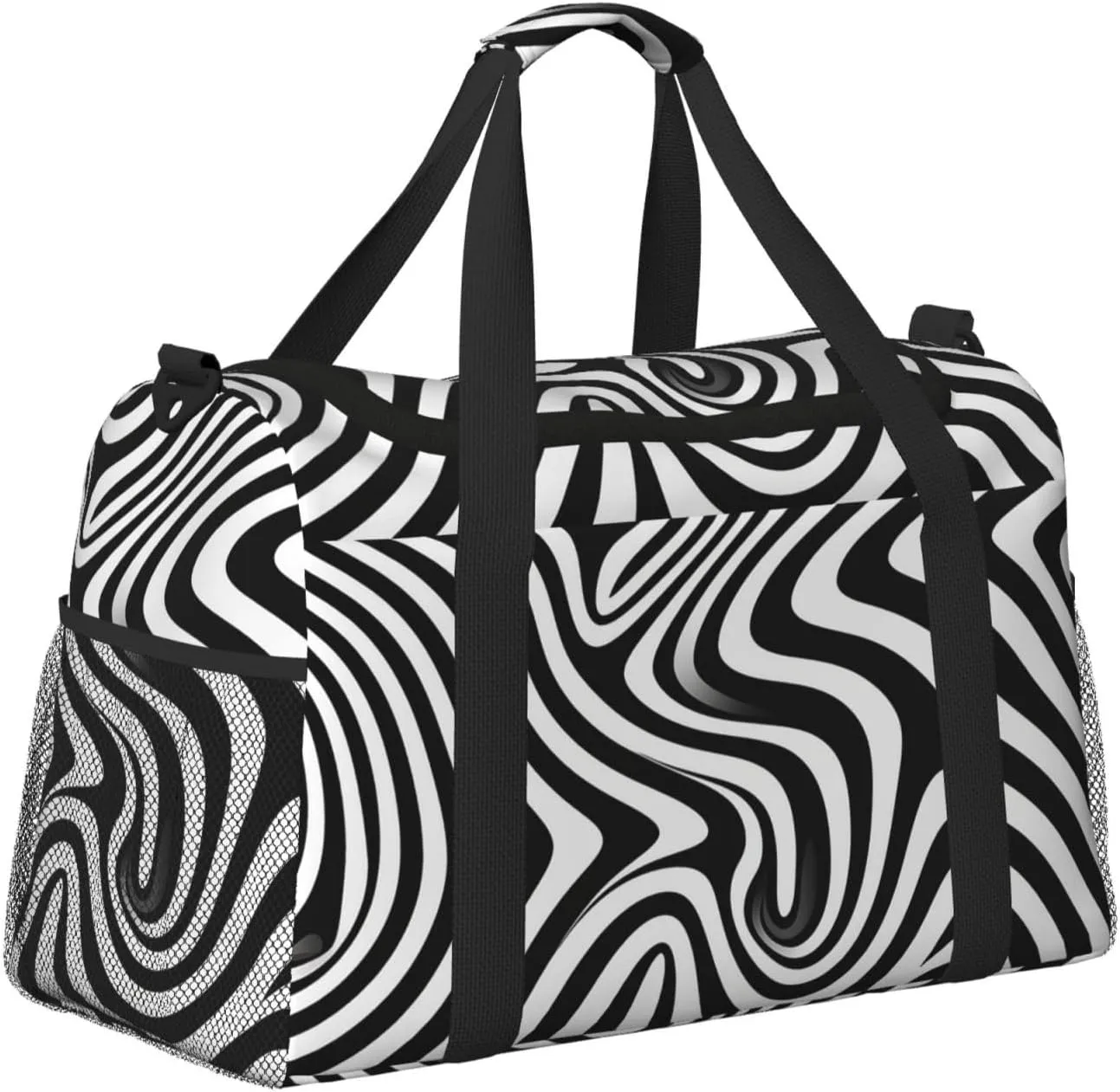 Gym Bag Whirlpool Illusion Duffel Bag for Men Women Travel Overnight Bag with Shoe Compartment Workout Bags