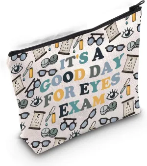 Gzrlyf It's A Good Day For Eyes Exam Optometry Makeup Bag Optometrist Ophthalmologist Student Gift Optical Cosmetic Bag (GOOD DAY FOR EYES EXAM)
