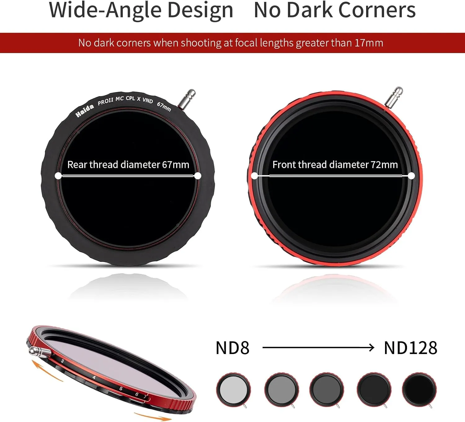 Haida 82mm Pro II Multi-Coating Circular Polarizer   Variable Neutral Density SLR Camera Lens Filter Waterproof Scratch Resistant Nano-Coating CPL   VND (2 in 1)