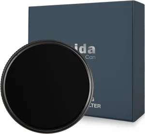 Haida Adjustable Filter for Camera Multi-Coating Variable ND Waterproof Scratch Resistant Filter Pro II Nano Coating Optical Glass Neutral Density SLR Photographic Filter (49mm)