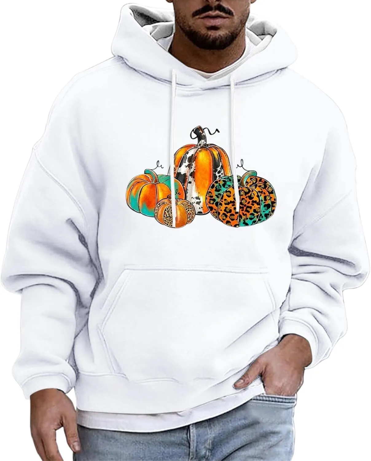 Halloween Hoodie Men Hoodie Printed Pocket Hoodie Mens Costume Hoodie Men'S Novelty Hoodies Horror Hoodies For Men'S