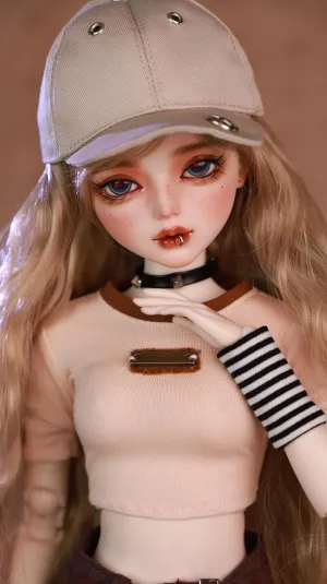 Hand-Painted BJD Doll 1/3: Freckles and Lip Ring, 22.8 Inches, Exquisite Makeup ﻿