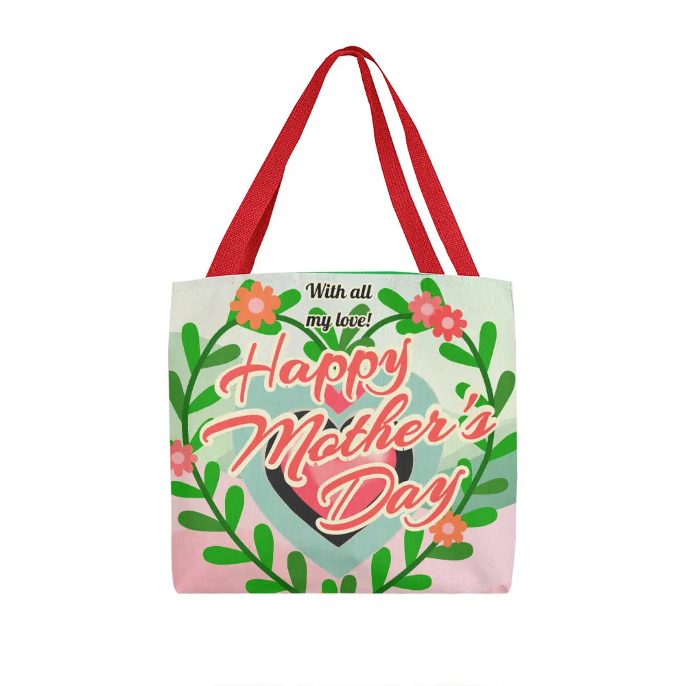 Happy Mother's Day with Greenery Heart on Classic Tote Bag